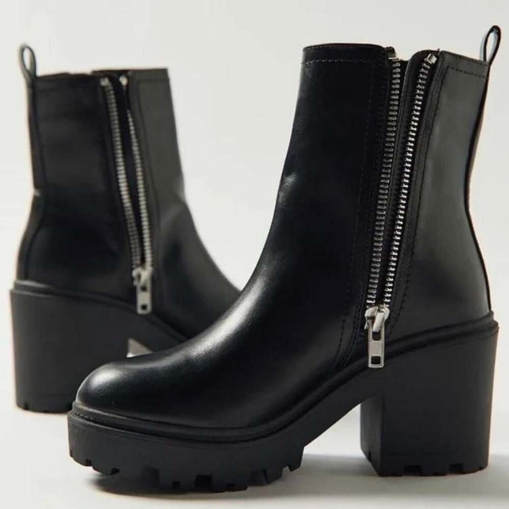 Urban Outfitters Double Zip-Up Chunky Platform Boots
